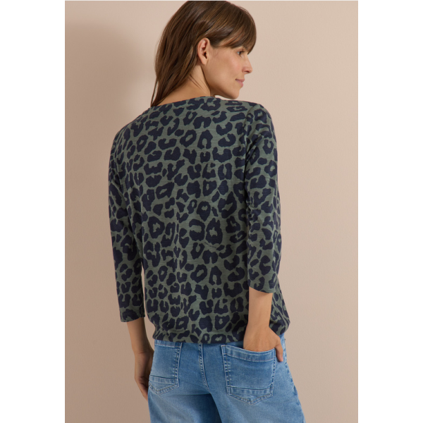 Cecil leopart print shirt olive green 325693 27798