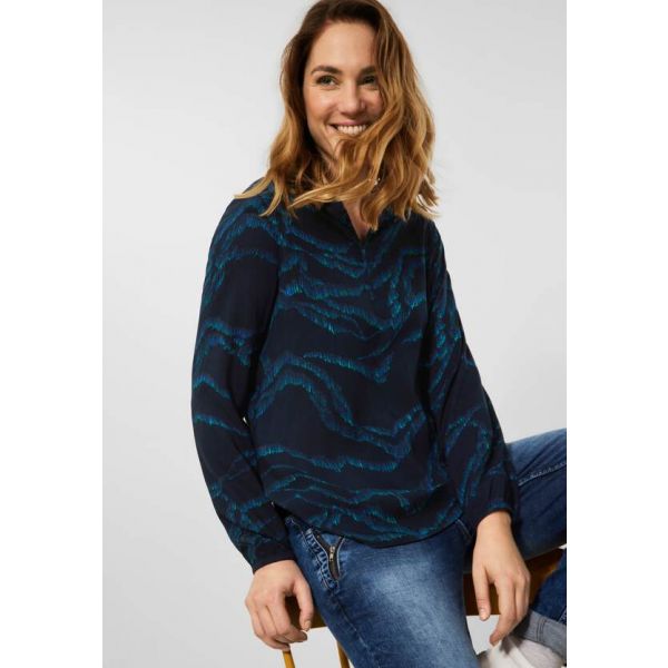 Cecil print blouse deep blue 343637 30128