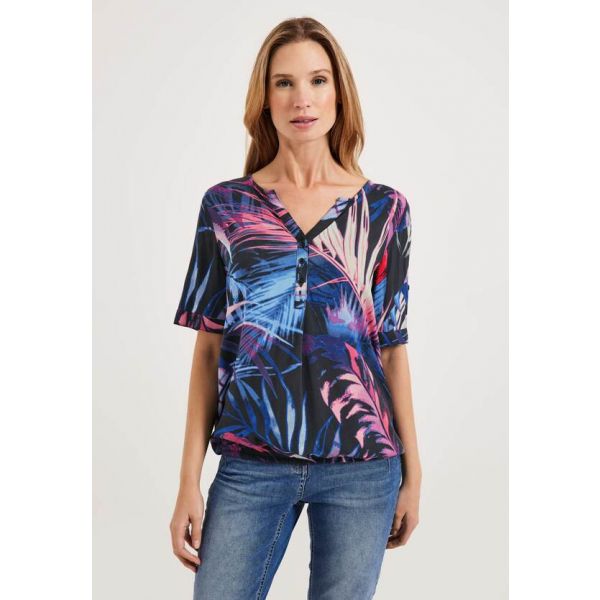 Cecil print blouse carbon grey 343970 32538