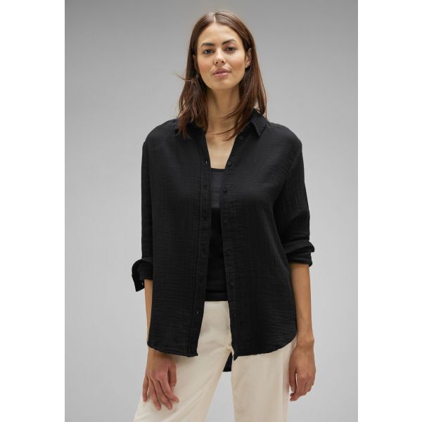 Street One mousseline blouse black 344232 10001