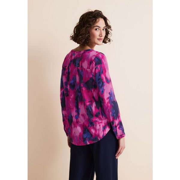 Street One print blouse bright cozy pink 344378