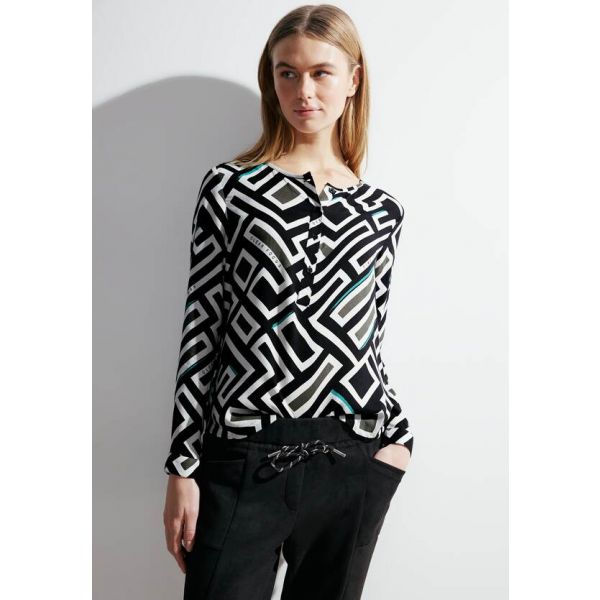 Cecil grafische print blouse black 344392 30001