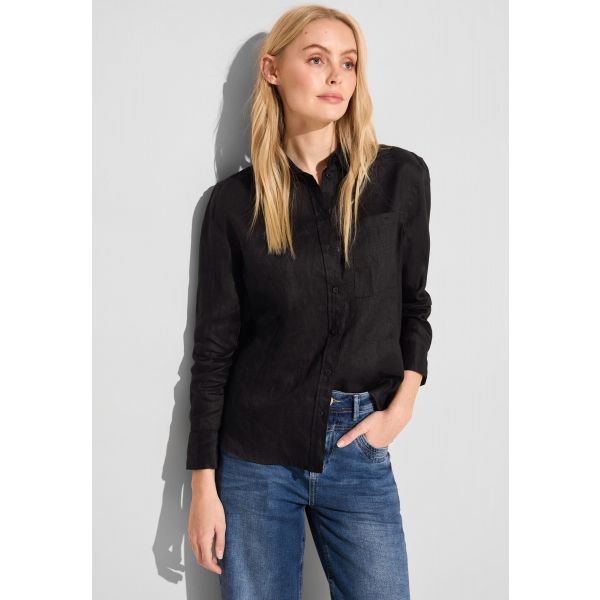 Street One linnen blouse black 344485 10001