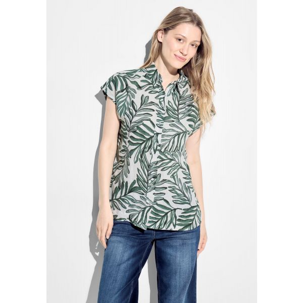 Cecil linnen print blouse strongkhaki 344515 25382