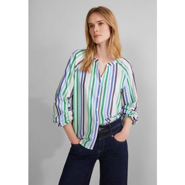 Street One streep blouse spring green 344528 35376