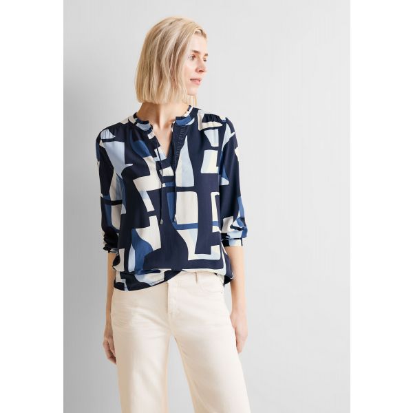 Street One print blouse deep blue 344532 31238