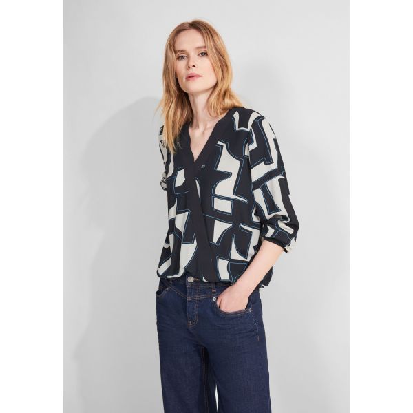 Street One wikkellook blouse deep blue 344533 3123