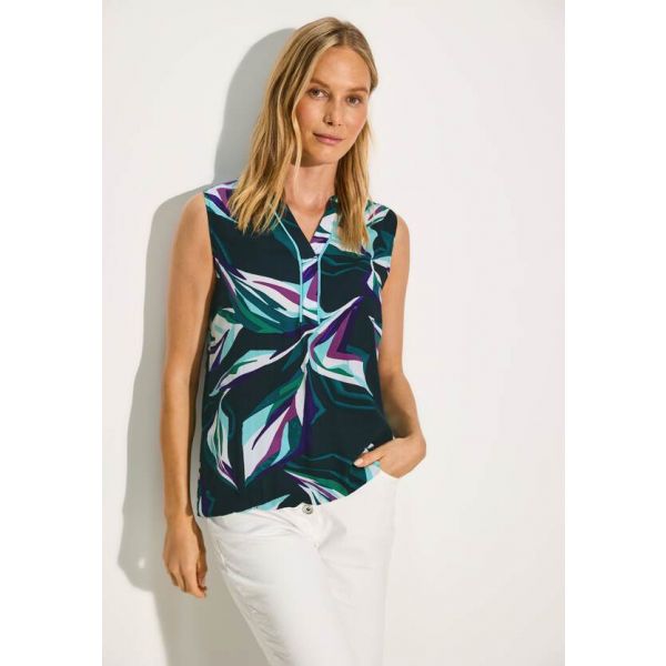 Cedcil mouwloze blouse fir green 344899 35798