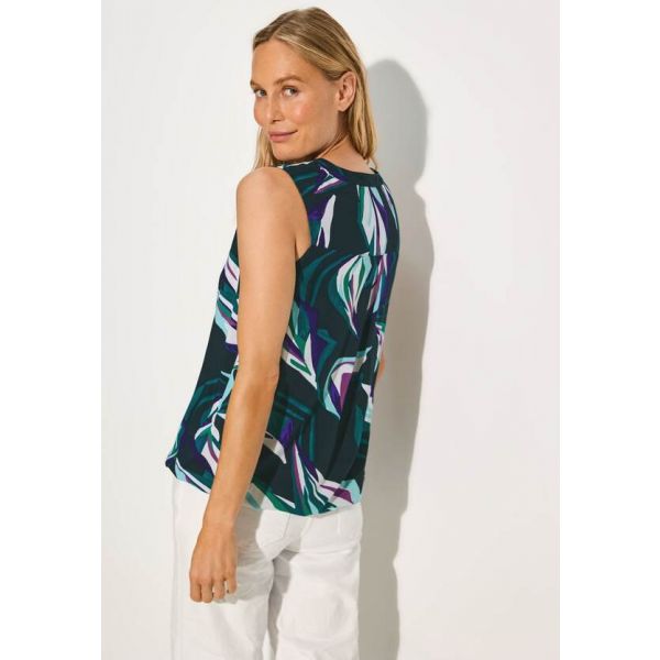Cedcil mouwloze blouse fir green 344899 35798