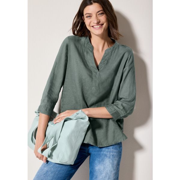 Cecil linnen blouse balmy khaki 345359 16243
