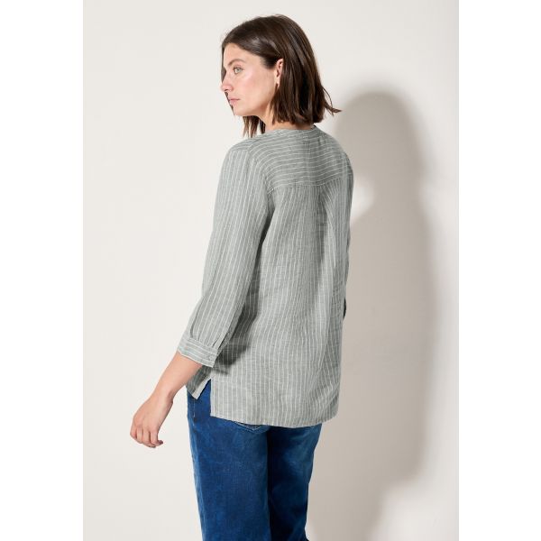 Cecil linnen streep blouse khaki 345362 26432