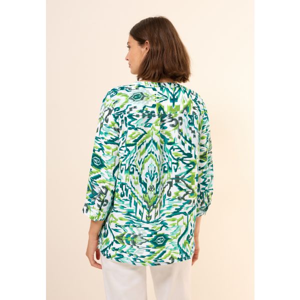 Cecil linnen print blouse green lagoon 345373 3625