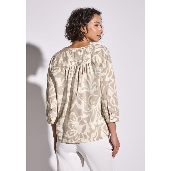 Street One linnen print blouse sand 345393 26283