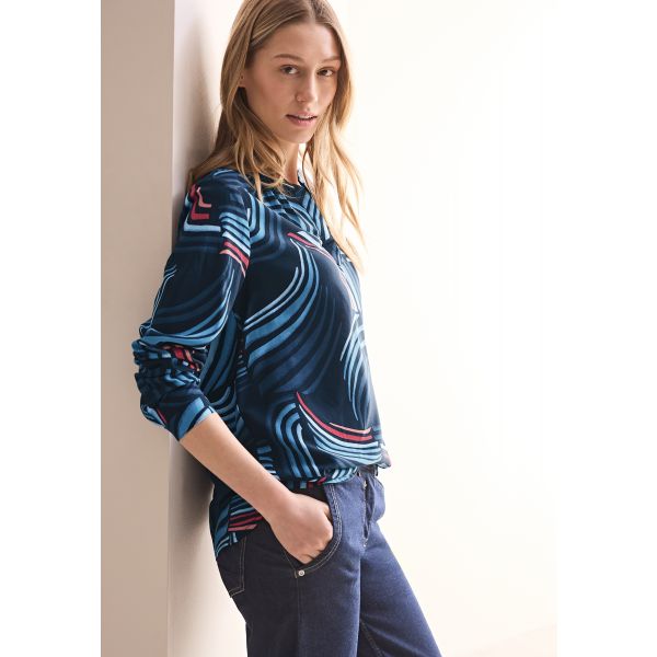 Cecil print blouse universal blue 345435 35512