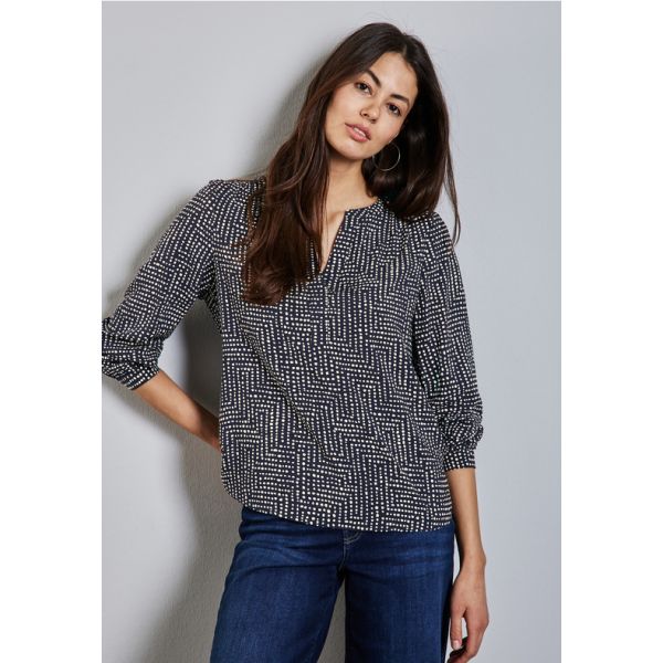 Street One print blouse deep blue 345444 25899