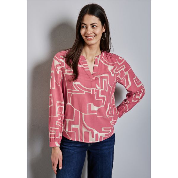 Street One print blouse sugar coral 345444 36159
