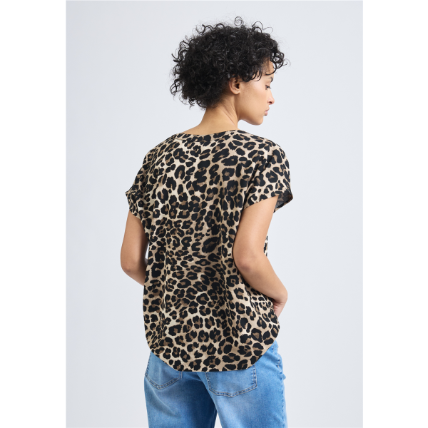 Street One animal print blouse black 345729 30001