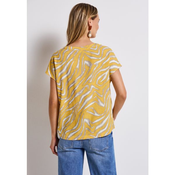 Street One print blouse cream yellow 345793 36901