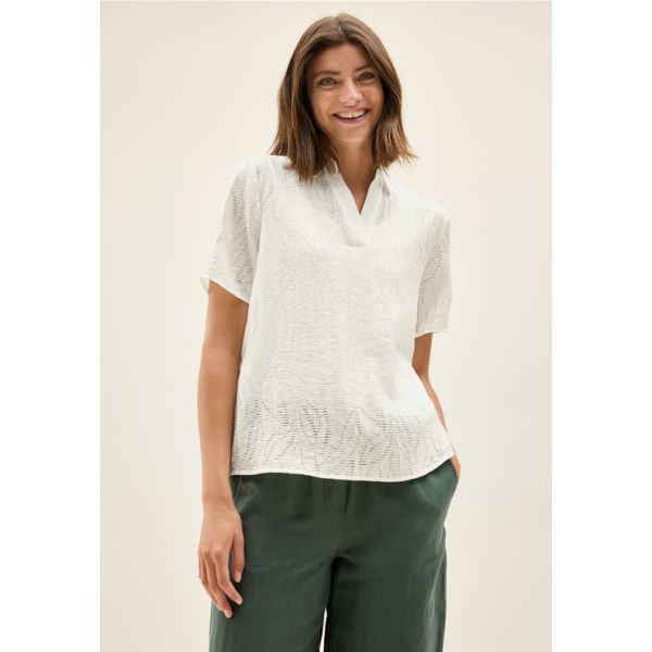 Cecil structuur blouse vanilla wihte 345828 13474
