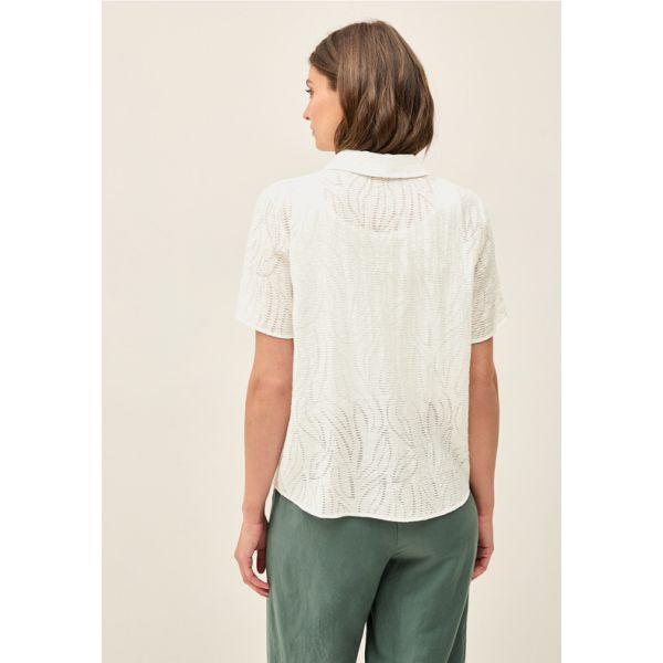Cecil structuur blouse vanilla wihte 345828 13474