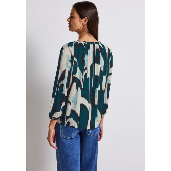 Street One print blouse tide blue 345891 36857