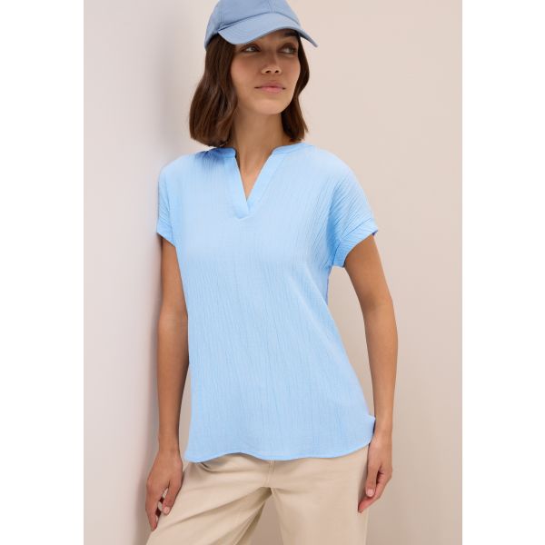 Cecil structuur shirt light sky blue 345990 17292