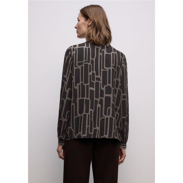 Street One print blouse darkest brown 346233 27103