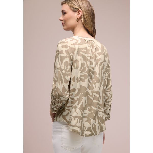Street One print blouse safari beige 346438 25617