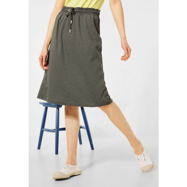 Cecil midi streep rok utility olive 360842 23036