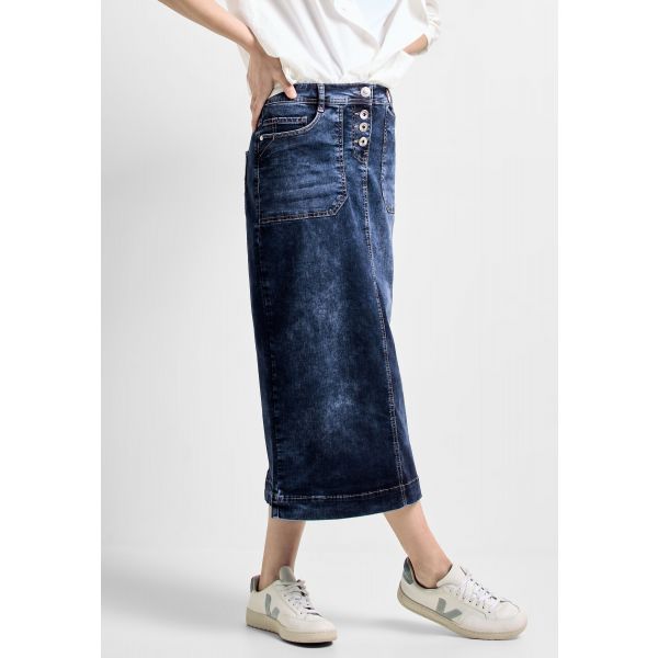 Cecil denim rok mid blue wash 361434 10281