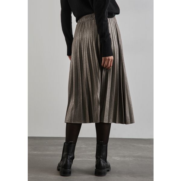 Street One shiny plissé rok sparkling beige