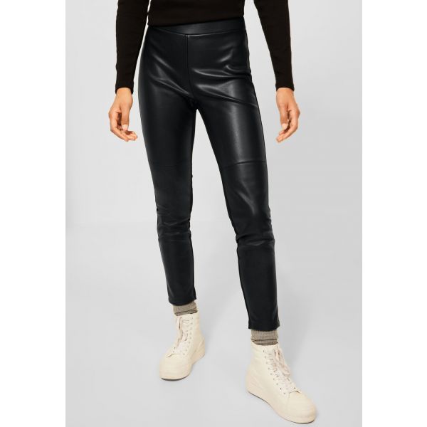 Cecil vegan leather broek zwart 374618 10001