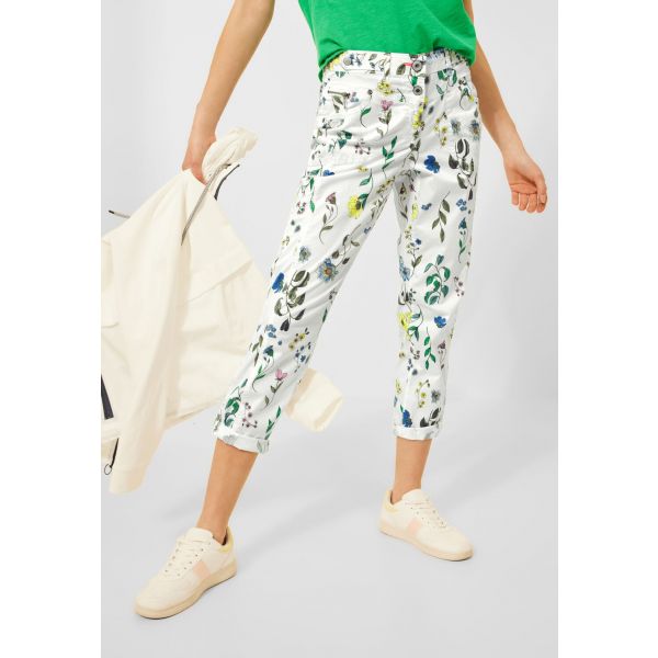 Cecil print broek vanilla white 375100 33474