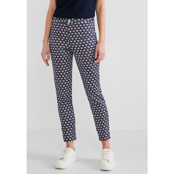 Street One print broek deep blue 376311 31238