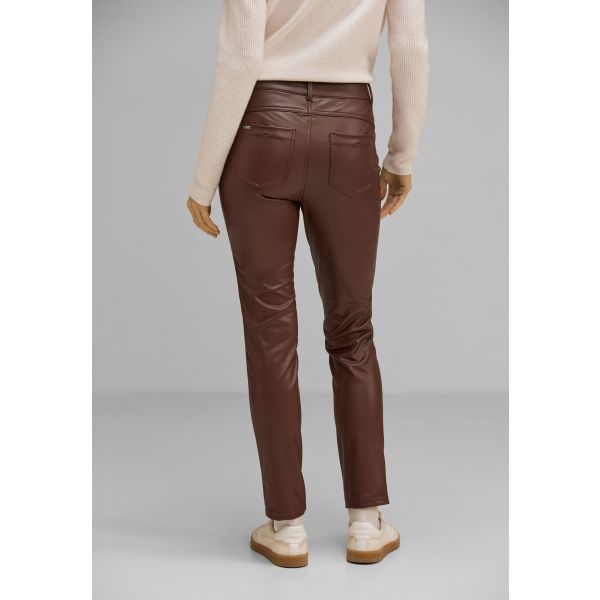 Street One vegan leather broek brown 377038 15435