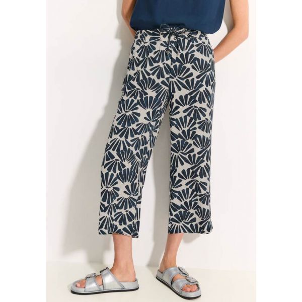 Cecil print broek petrol blue 377906 35673