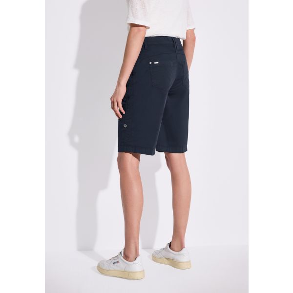 Street One katoenen short deep blue 378686 11238