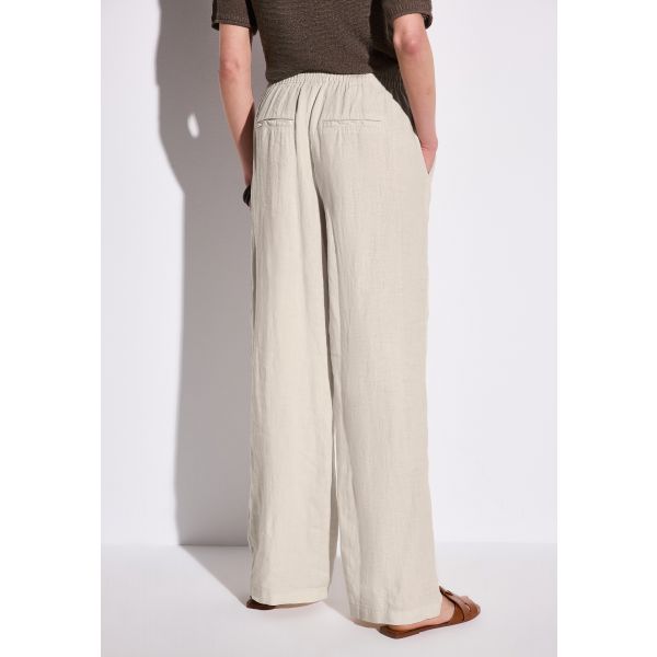 Street One wijde linnen broek sand 378739 16269