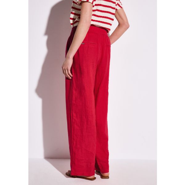 Street One wijde linnen broek red 378739 16278