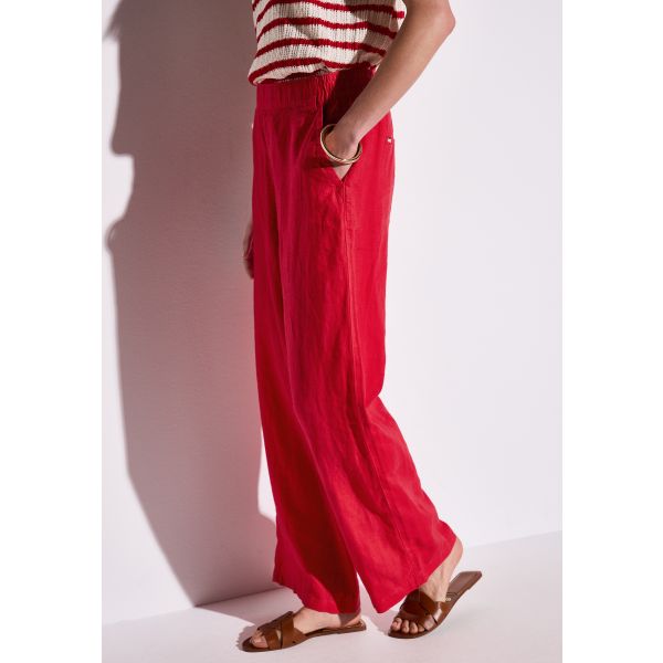 Street One wijde linnen broek red 378739 16278