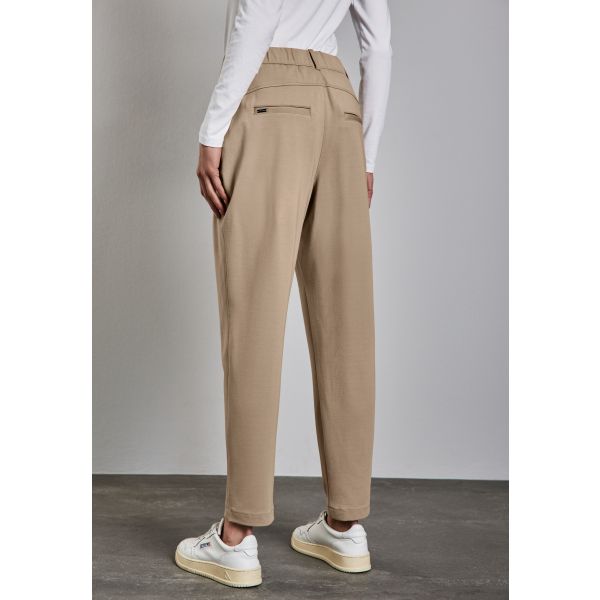 Street One jersey broek safari beige 378783 15617