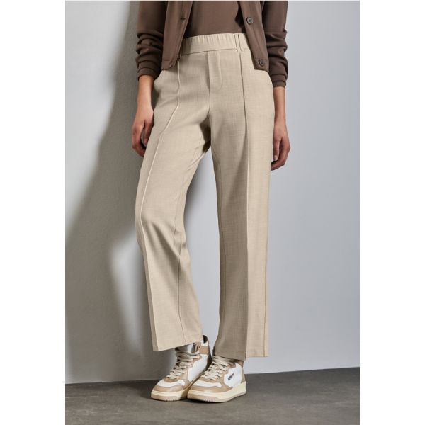 Street One rechte broek sheer beige 378789 16344