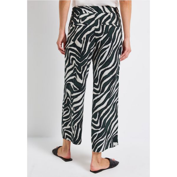 Street One 7/8 print broek pine green 379189 36618