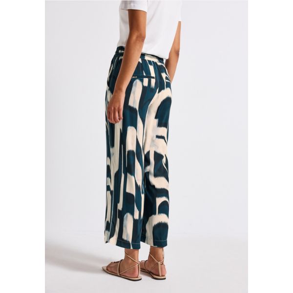 Street One 7/8 print broek tide blue 379189 36857