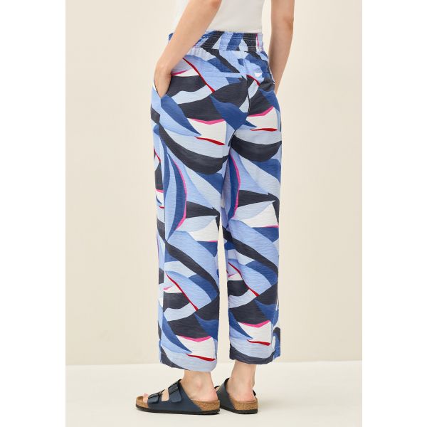 Cecil wijde 7/8 print broek urban navy 379445 3671