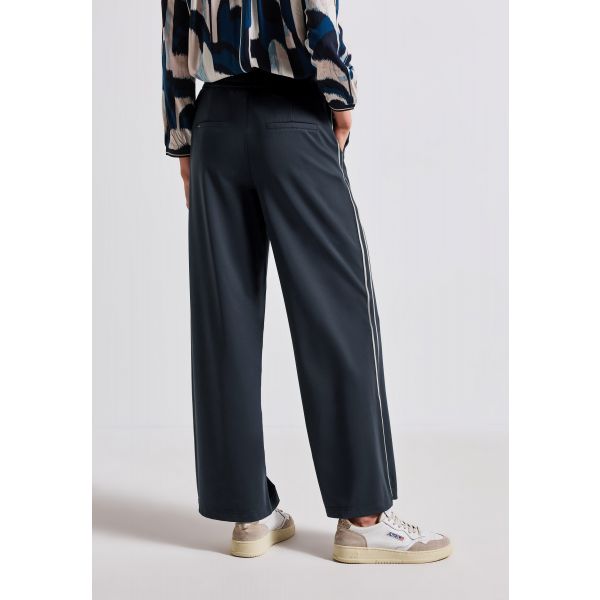 Street One broek met streep deepwater blue 379547