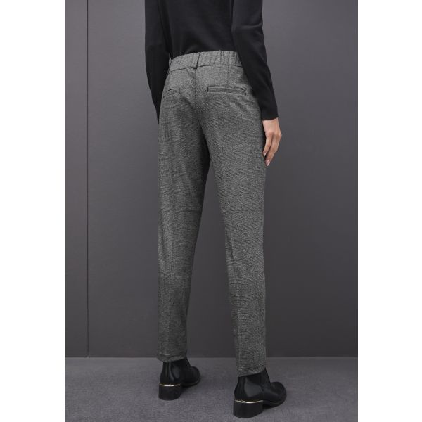 Street One ruit chino broek black 379685 20001