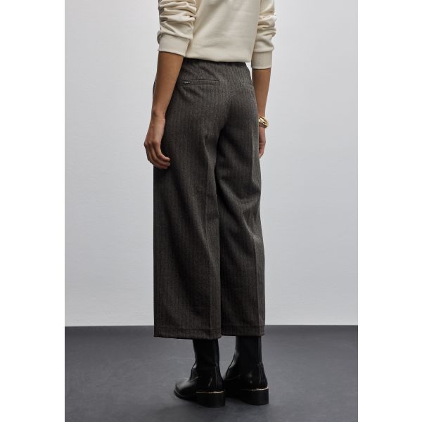 Street One visgraat broek darkest brown 379785 271