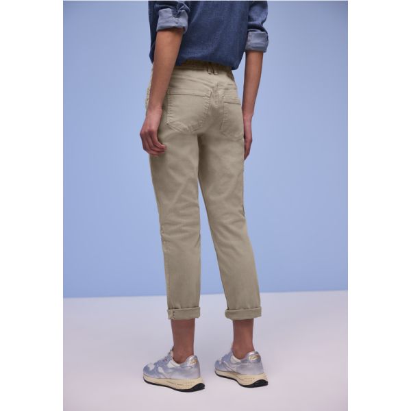 Street One cargo broek beige washed 380152 17629