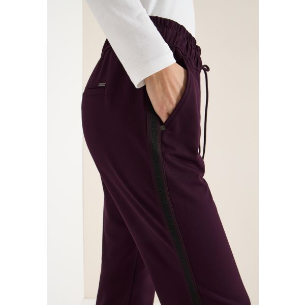 Cecil broek met bies eggplant red 380164 16855
